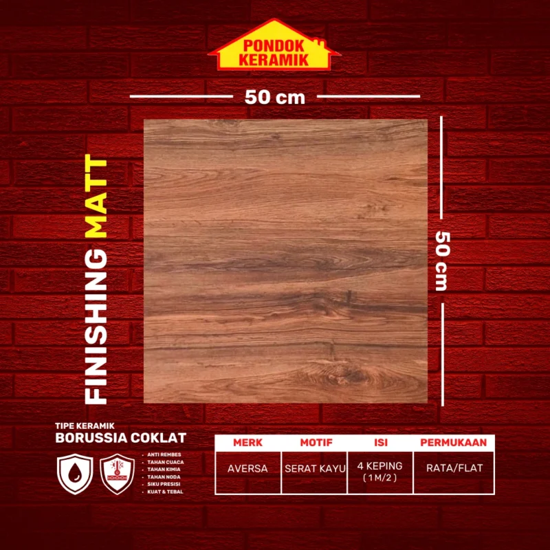 AVERSA 50X50 BORUSSIA COKLAT - Gambar 2
