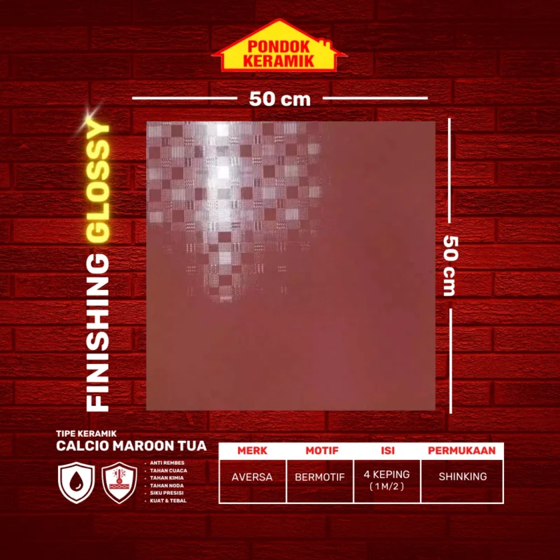 AVERSA 50X50 CALCIO MAROON - Gambar 2