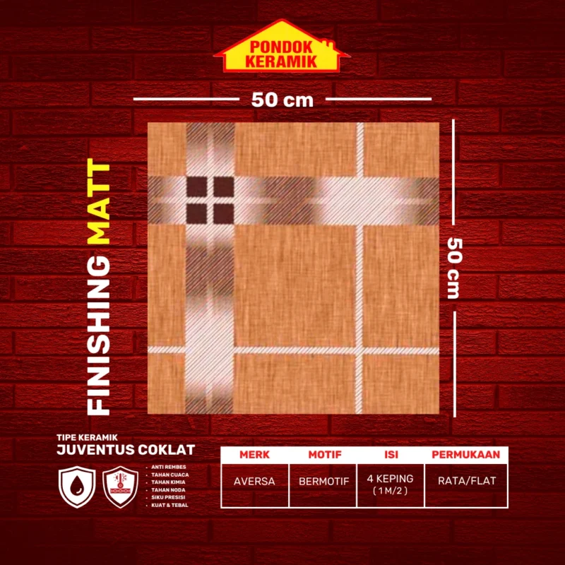 AVERSA 50X50 JUVENTUS COKLAT - Gambar 2