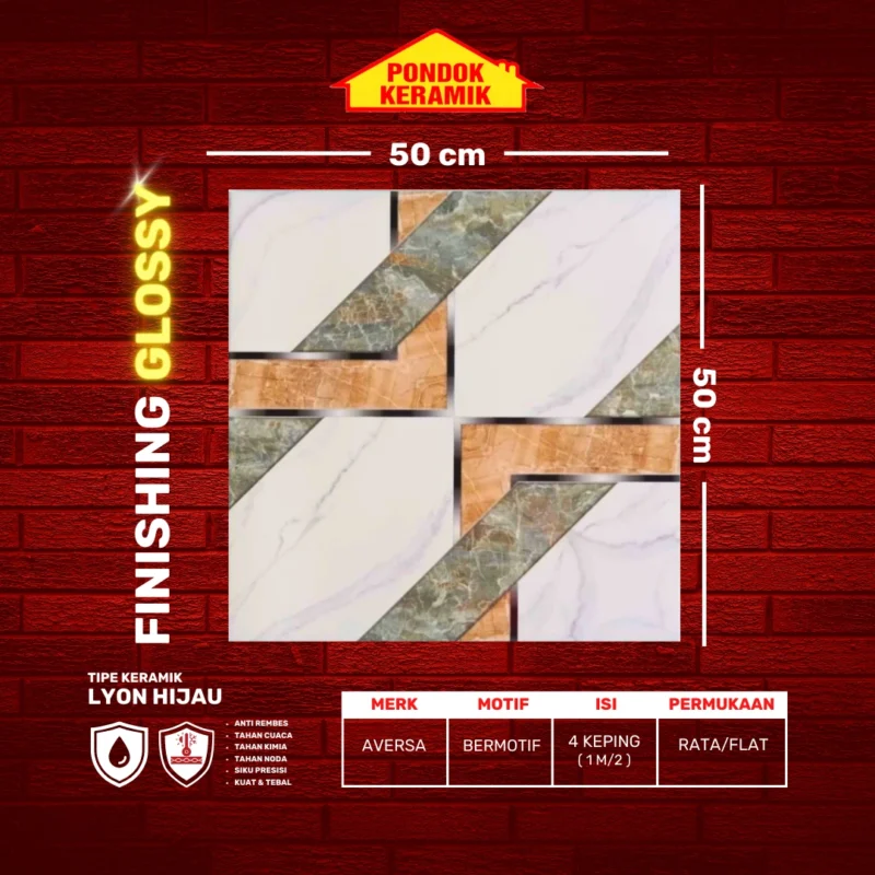 AVERSA 50X50 LYON HIJAU - Gambar 2