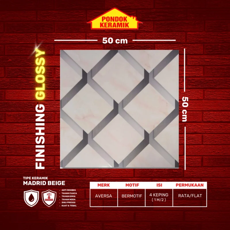 AVERSA 50X50 MADRID BEIGE - Gambar 2