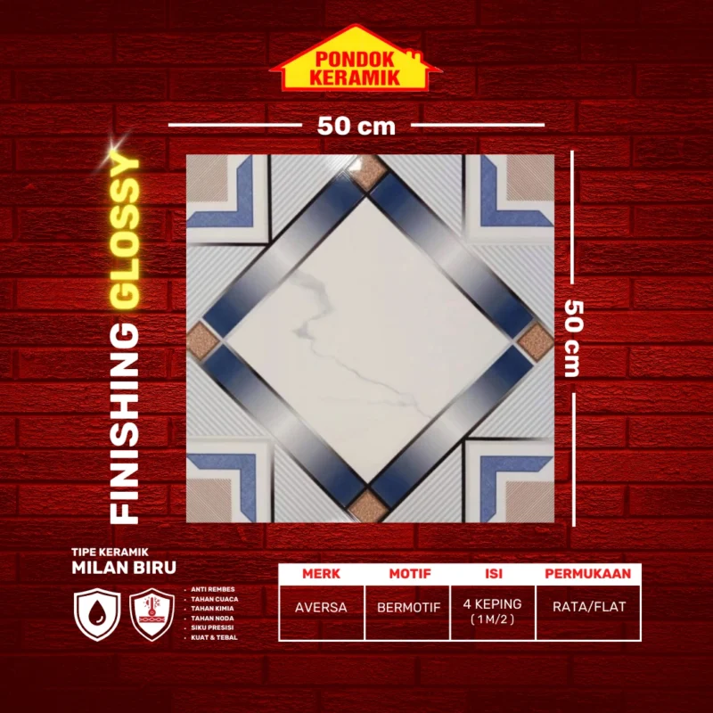 AVERSA 50X50 MILAN BIRU