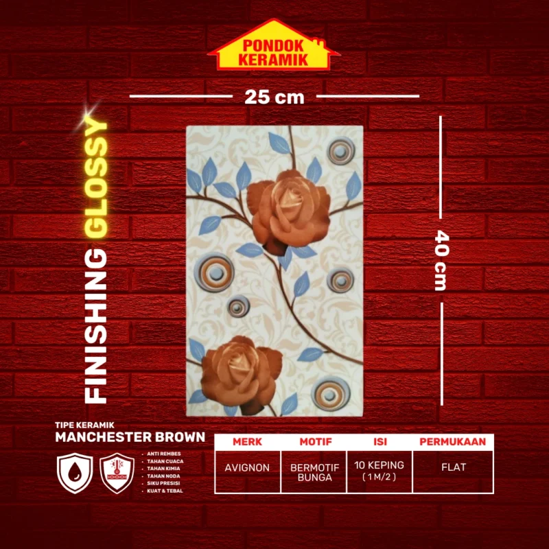 AVIGNON 25X40 MANCHESTER BROWN - Gambar 2