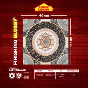 AVIGNON 40X40 DARWIN BLACK - Gambar 2