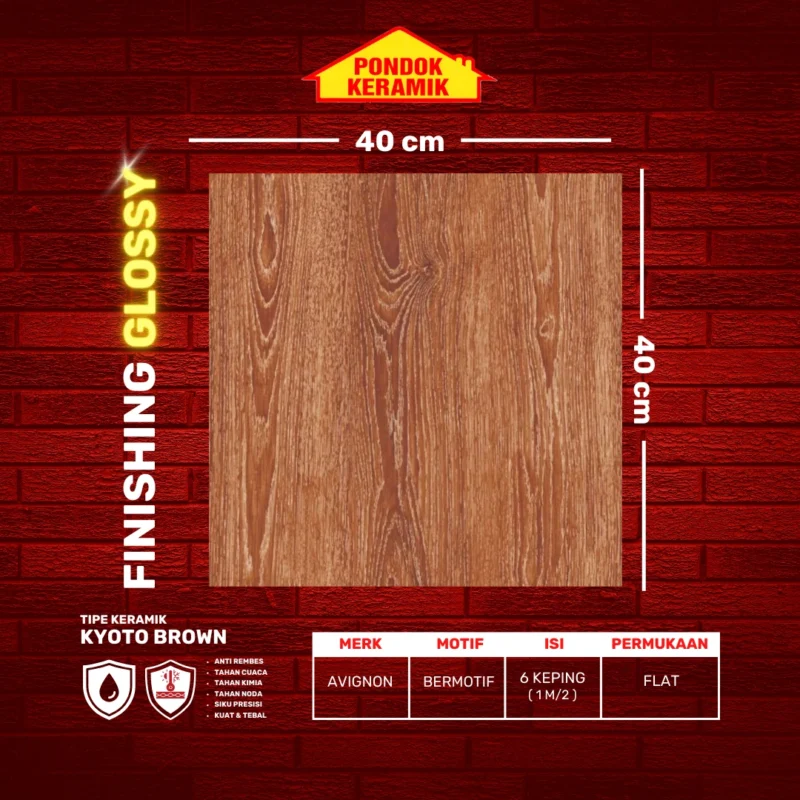 AVIGNON 40X40 KYOTO BROWN - Gambar 2