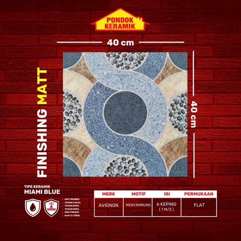AVIGNON 40X40 MIAMI BLUE - Gambar 2