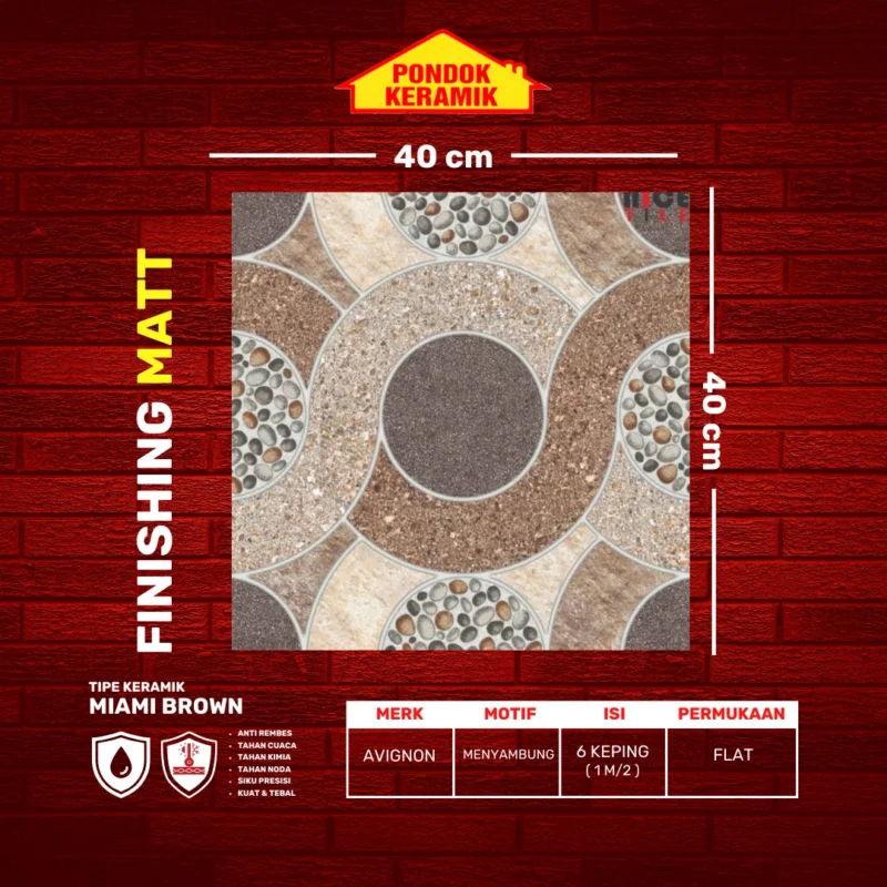 AVIGNON 40X40 MIAMI BROWN - Gambar 2