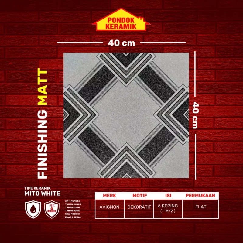 AVIGNON 40X40 MITO WHITE - Gambar 2
