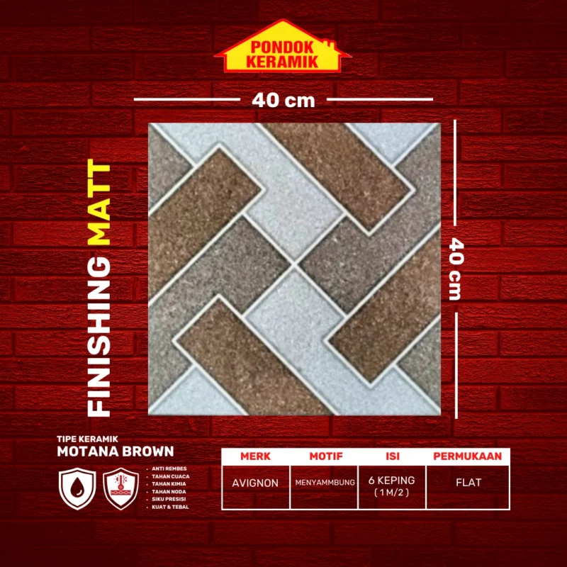 AVIGNON 40X40 MOTANA BROWN - Gambar 2