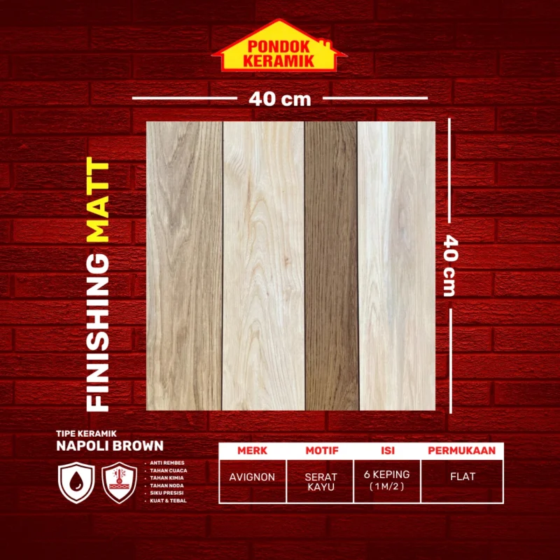 AVIGNON 40X40 NAPOLY BROWN - Gambar 2