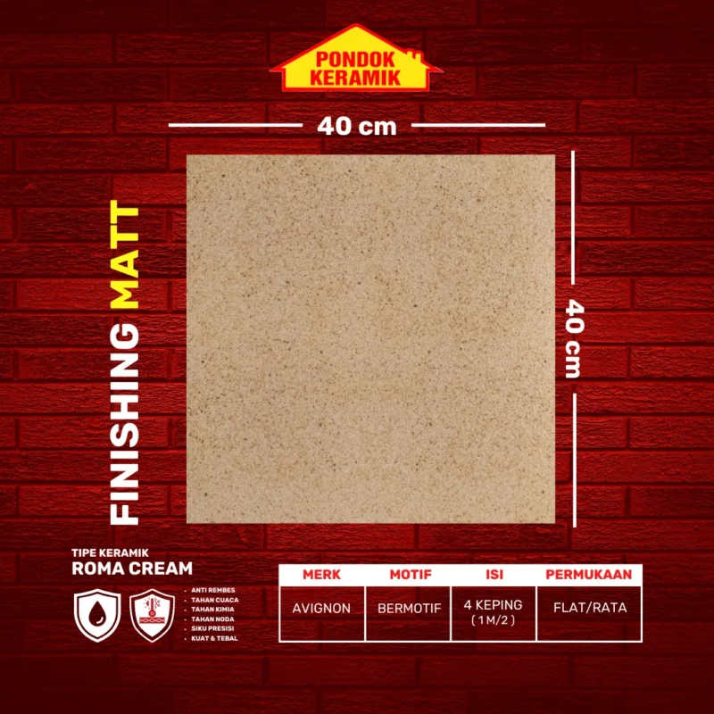 AVIGNON 40X40 ROMA CREAM - Gambar 2
