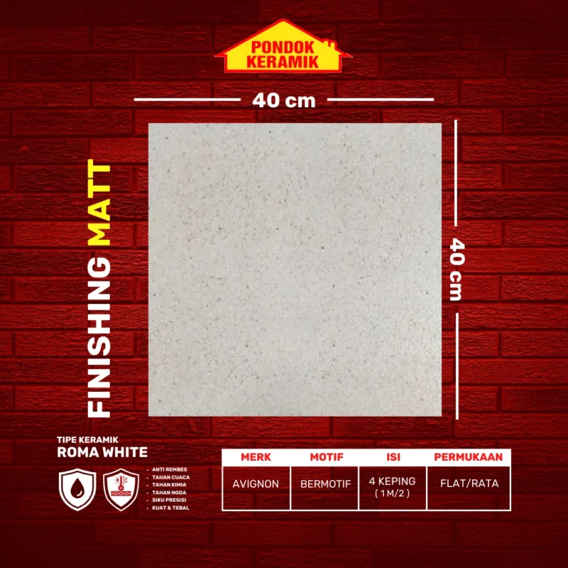 AVIGNON 40X40 ROMA WHITE - Gambar 2