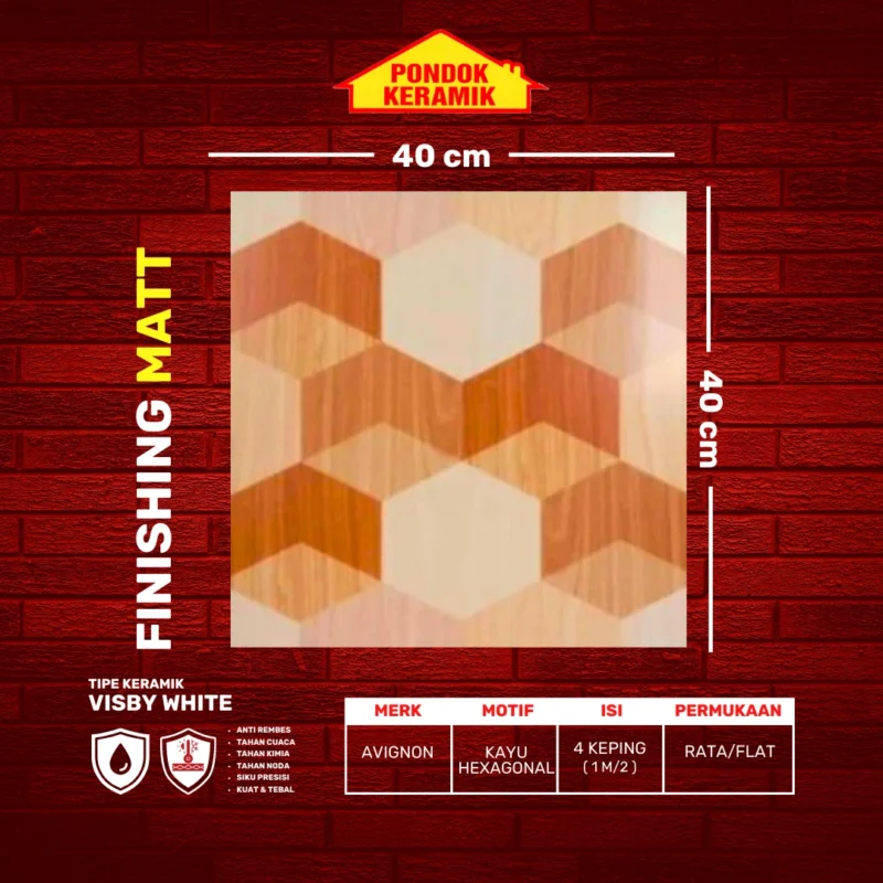 AVIGNON 40X40 VISBI WHITE - Gambar 2