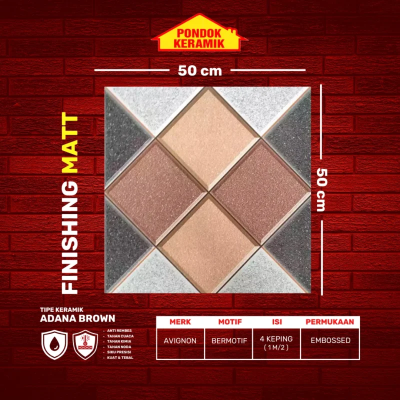 AVIGNON 50X50 ADANA BROWN - Gambar 2