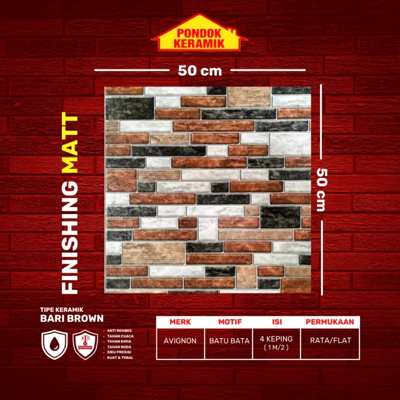 AVIGNON 50X50 BARI BROWN - Gambar 2