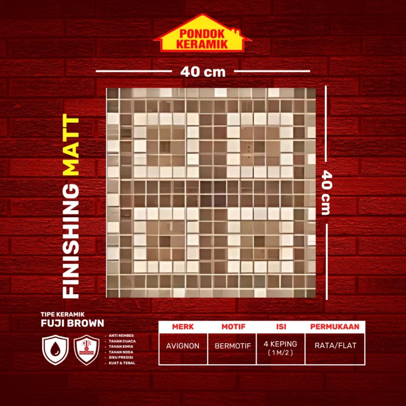 AVIGNON 50X50 FUJI BROWN - Gambar 2