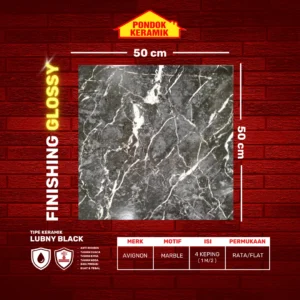AVIGNON 50X50 LUBNY BLACK - Gambar 2