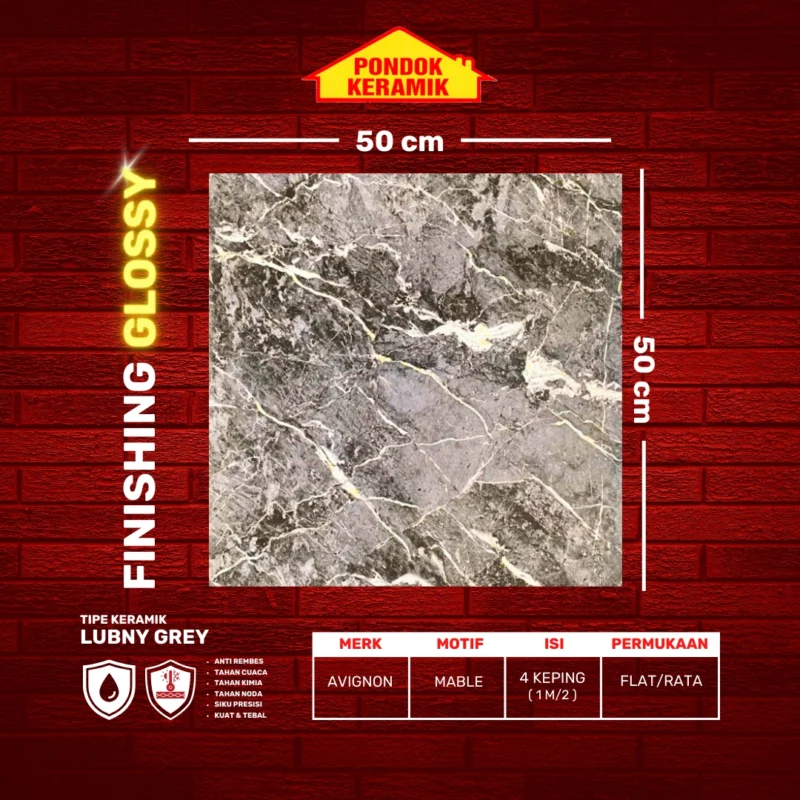 AVIGNON 50X50 LUBNY GREY I - Gambar 2