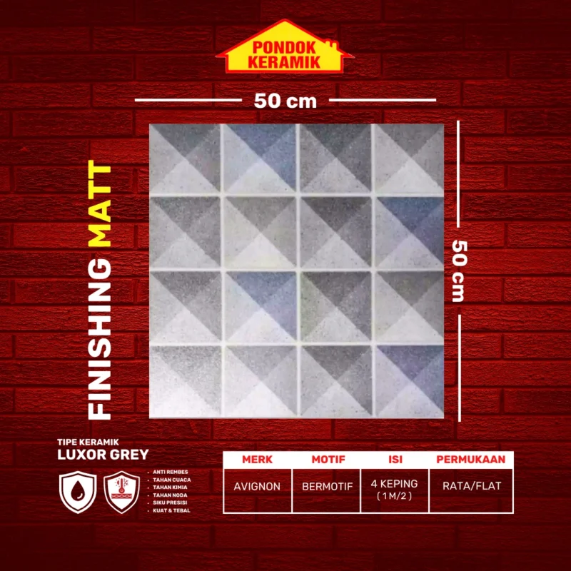 AVIGNON 50X50 LUXOR GREY - Gambar 2
