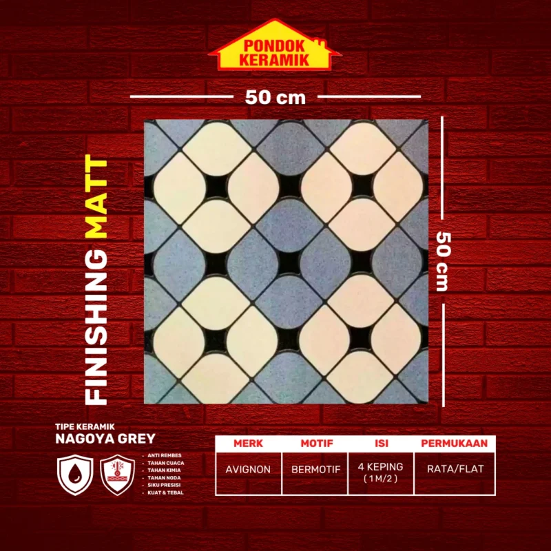 AVIGNON 50X50 NAGOYA GREY - Gambar 2