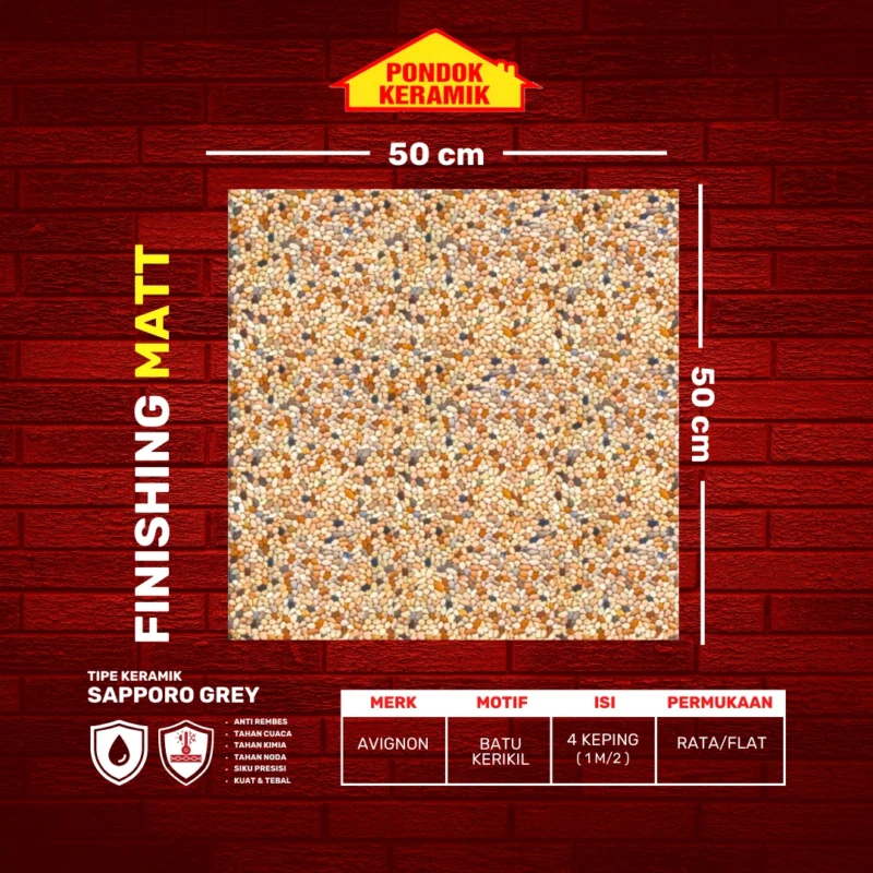 AVIGNON 50X50 SAPORO BEIGE - Gambar 2
