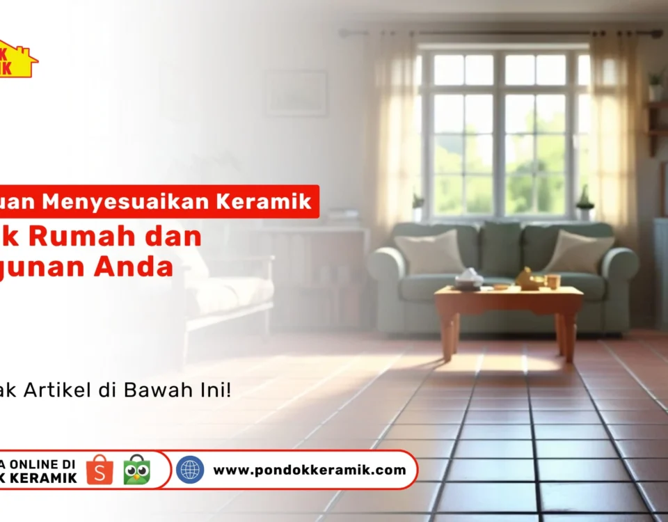 Lantai keramik sederhana di rumah Surabaya