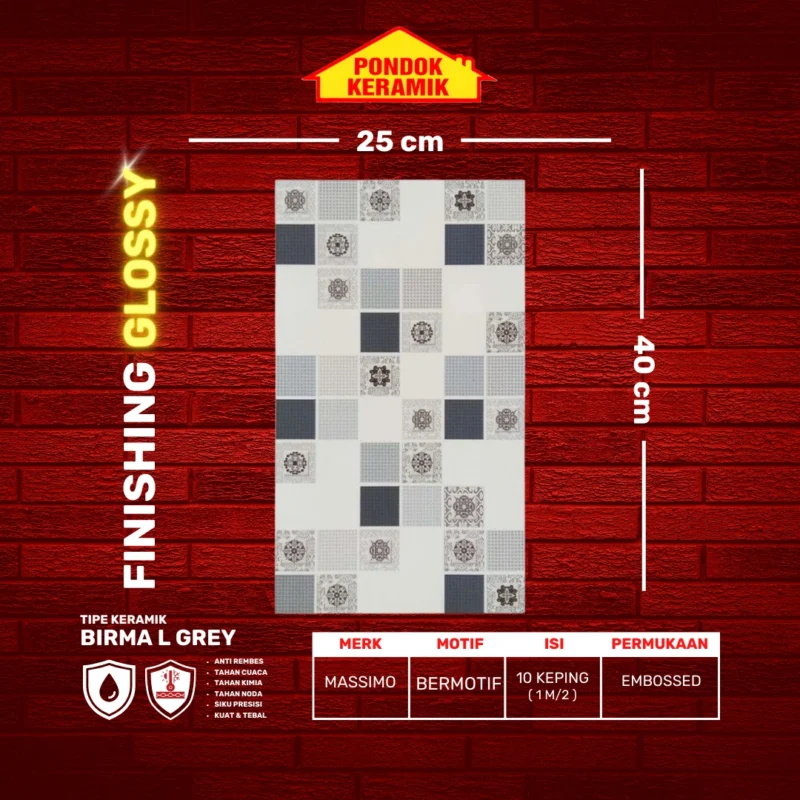 MASSIMO 25X40 BIRMA L GREY - Gambar 2