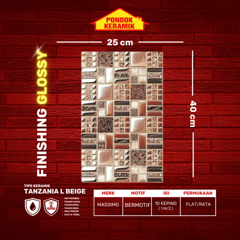 MASSIMO 25X40 TANZANIA BEIGE - Gambar 2