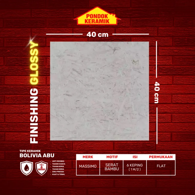 MASSIMO 40X40 BOLIVIA ABU - Gambar 2