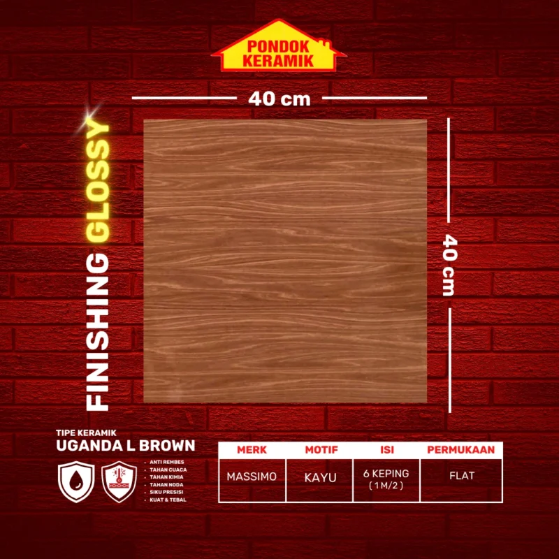 MASSIMO 40X40 UGANDA L BROWN - Gambar 2