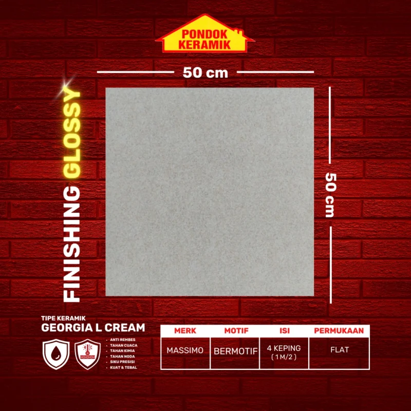 MASSIMO 50X50 GEORGIA L CREAM - Gambar 2