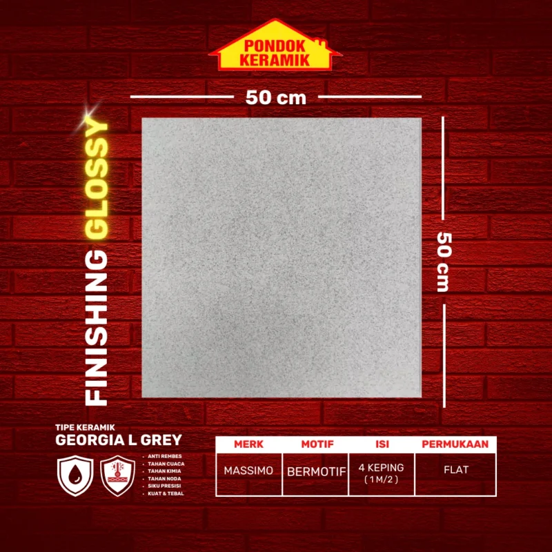 MASSIMO 50X50 GEORGIA L GREY - Gambar 2