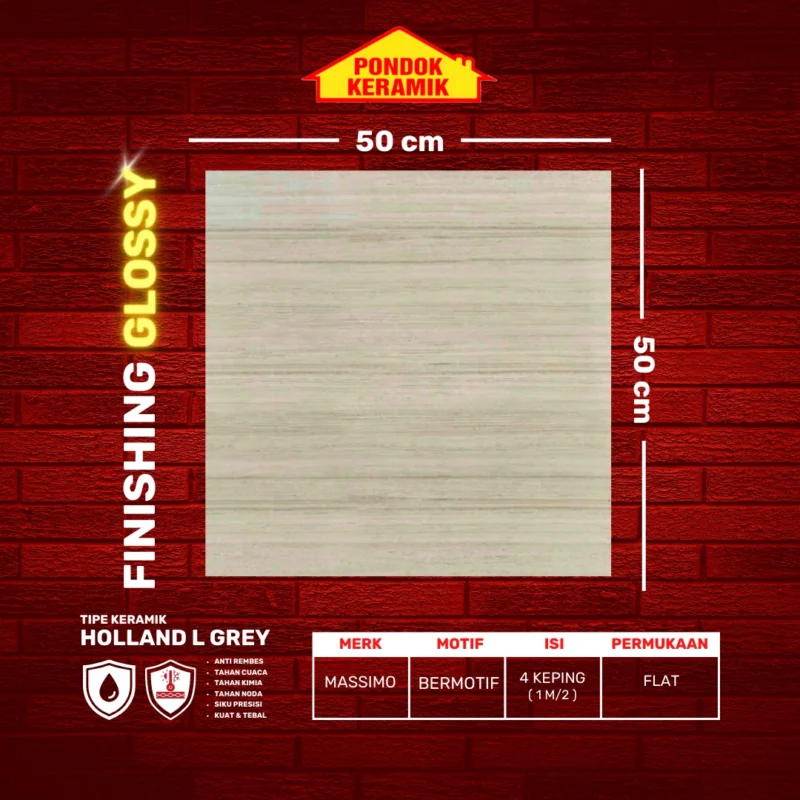 MASSIMO 50X50 HOLLAND L GREY - Gambar 2