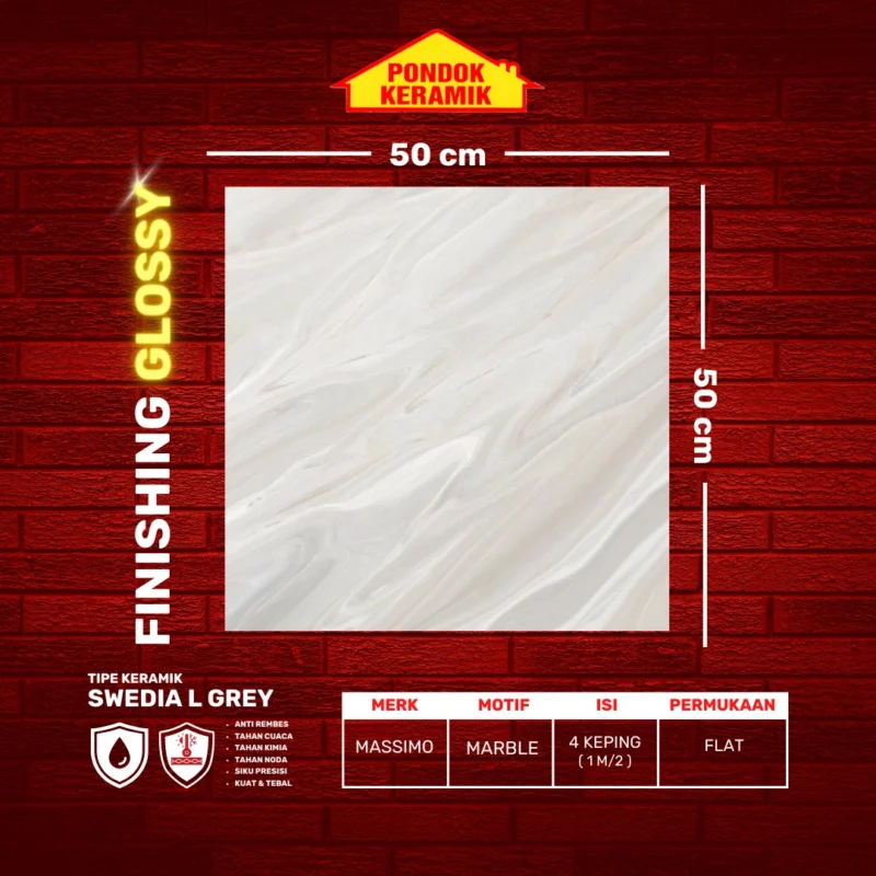 MASSIMO 50X50 SWEDIA L GREY - Gambar 2