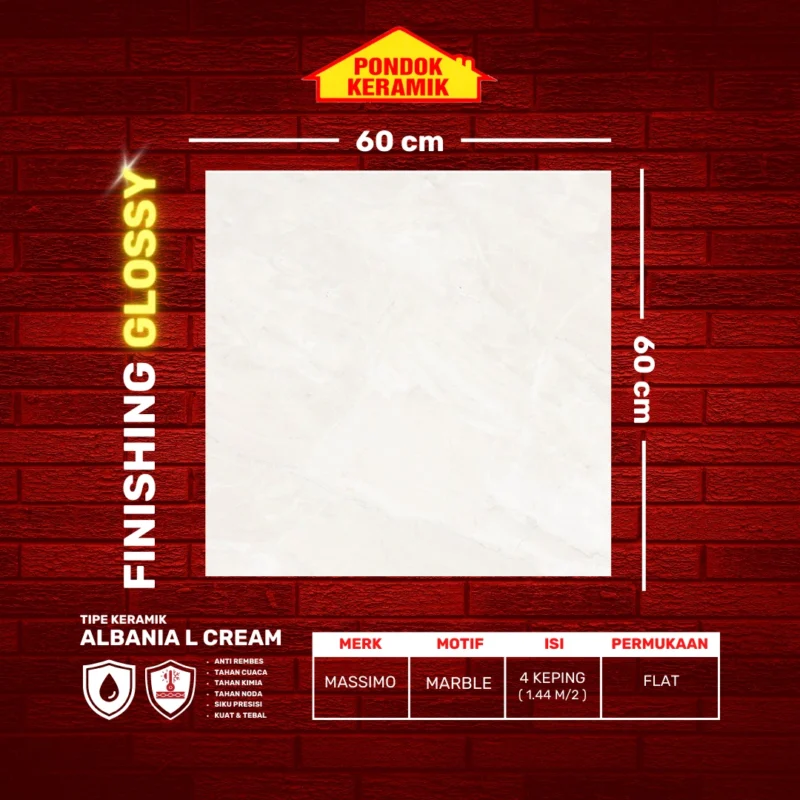 MASSIMO 60X60 ALBANIA L. CREAM - Gambar 2