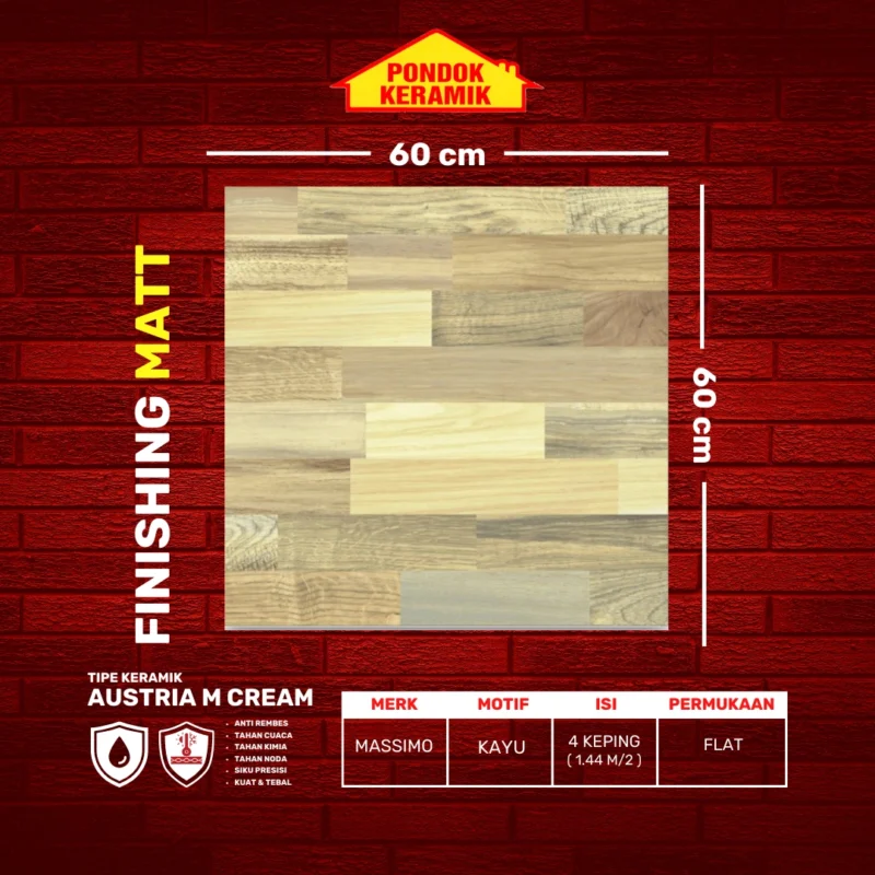 MASSIMO 60X60 AUSTRIA MED CREAM - Gambar 2