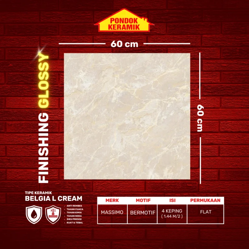 MASSIMO 60X60 BELGIA L CREAM - Gambar 2