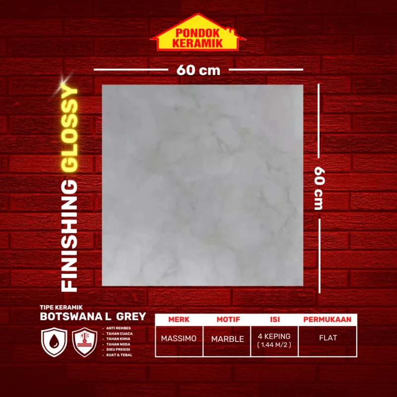 MASSIMO 60X60 BOTSWANA L GREY - Gambar 2