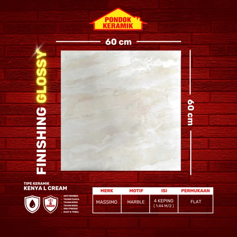 MASSIMO 60X60 KENYA L CREAM - Gambar 2