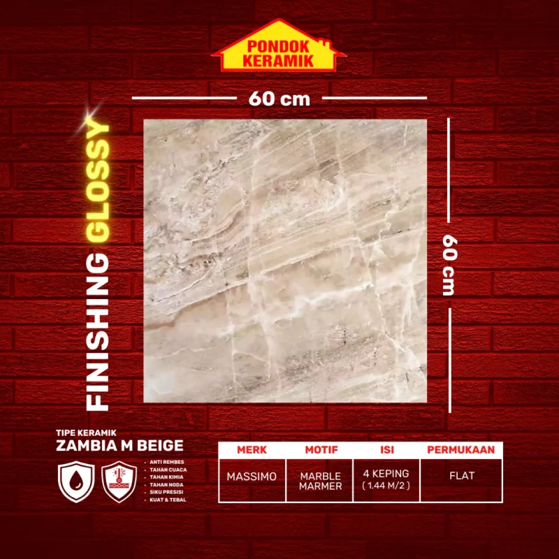 MASSIMO 60X60 ZAMBIA M BEIGE - Gambar 2