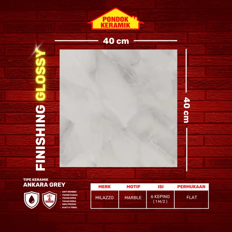 MILAZO 40X40 ANKARA L GREY - Gambar 2