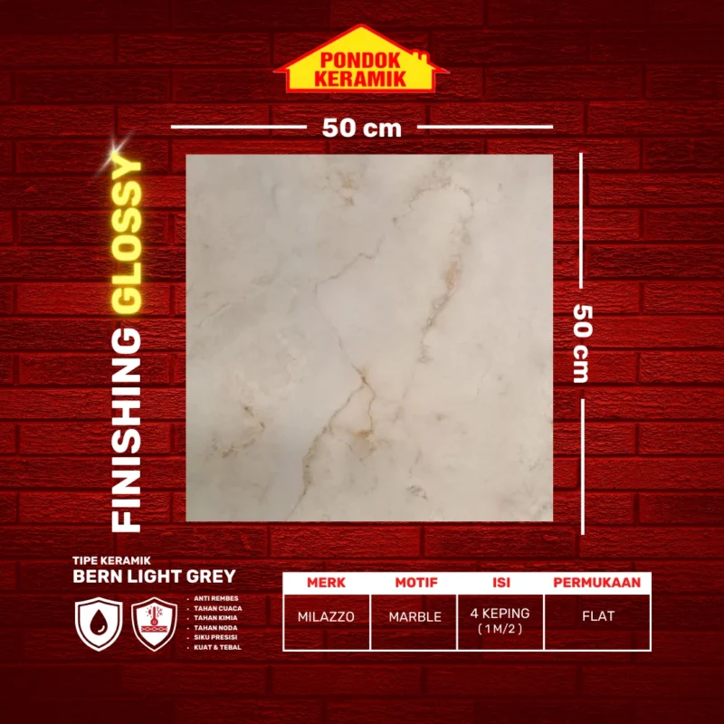 MILAZO 50X50 BERN LIGHT GREY - Gambar 2