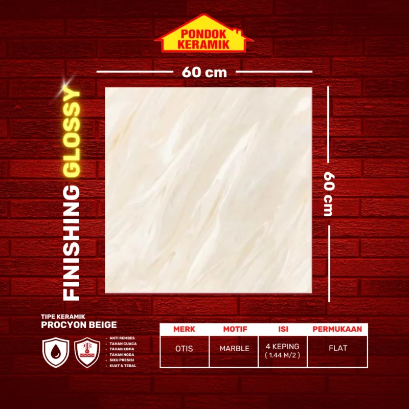 OTIS 60X60 PROCYON BEIGE - Gambar 2