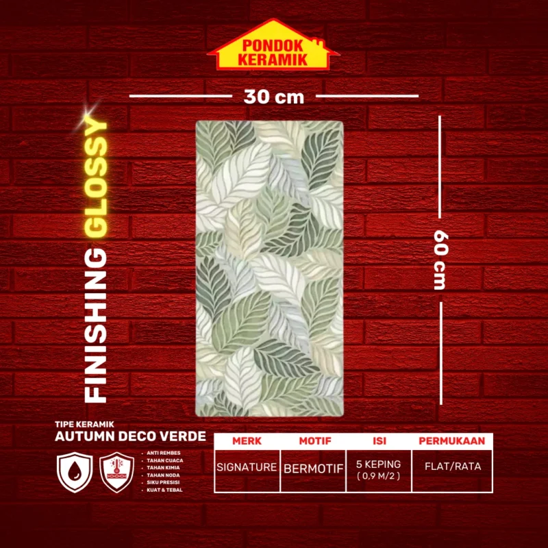 SIGNATURE 30X60 AUTUMN DECO VERDE - Gambar 2