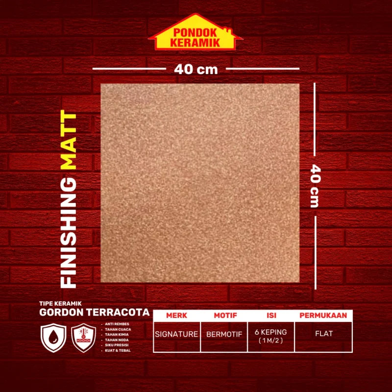SIGNATURE 40X40 GORDON TERACOTA - Gambar 2