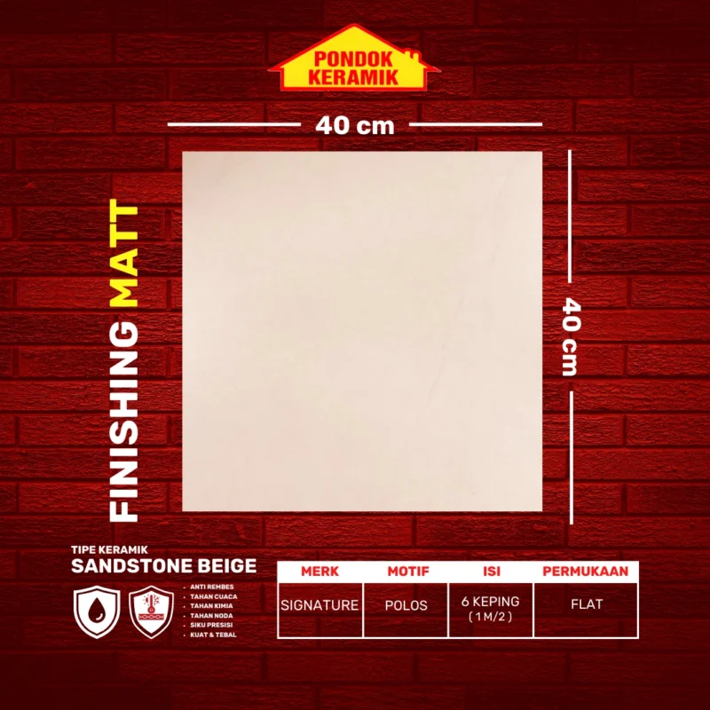 SIGNATURE 40X40 SANDSTONE BEIGE - Gambar 2