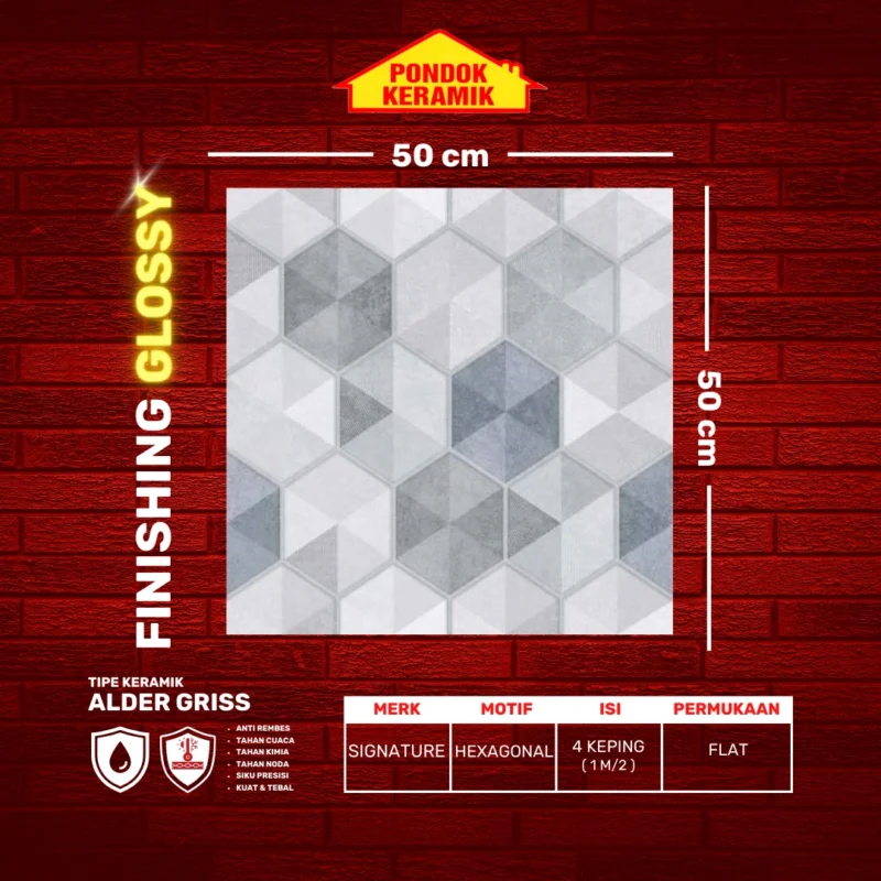 SIGNATURE 50X50 ALDER GRISS - Gambar 2