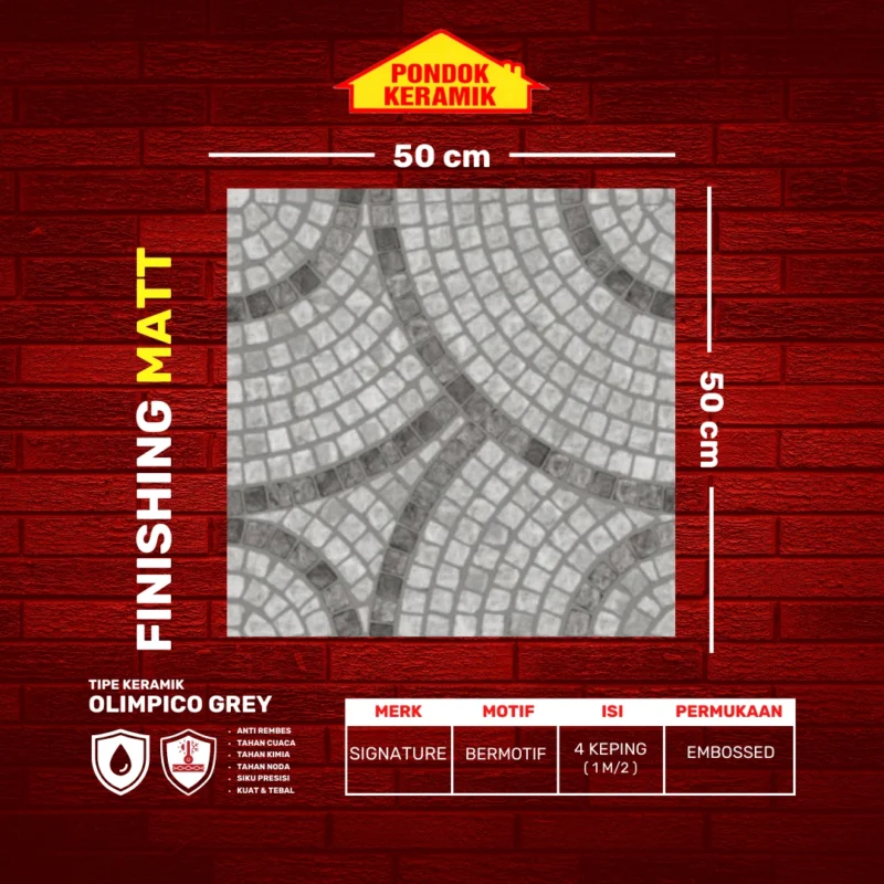 SIGNATURE 50X50 OLIMPICO GREY - Gambar 2