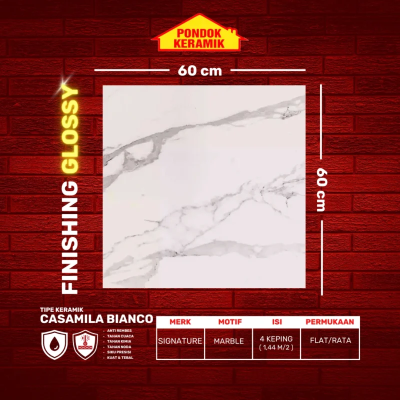 SIGNATURE 60X60 CASAMILA BIANCO - Gambar 2
