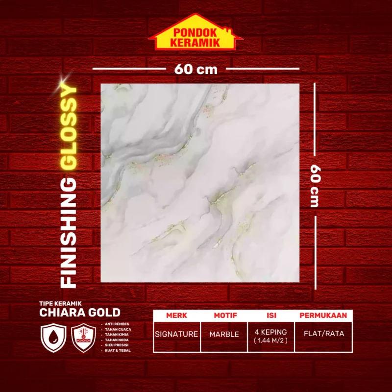 SIGNATURE 60X60 CHIARA GOLD - Gambar 2